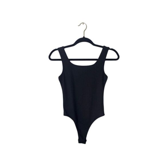 Black Ribbed Bodysuit With Snap Closure - Size S - Picture 3 of 5